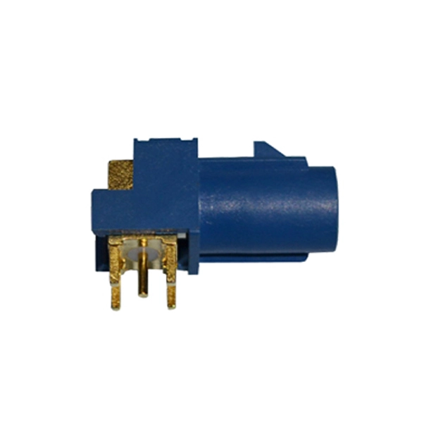 Fakra Blue PCB Mount Right Angle RF Coaxial Connector for GPS Telematics Navigation AC-FAKRA-C-PCB