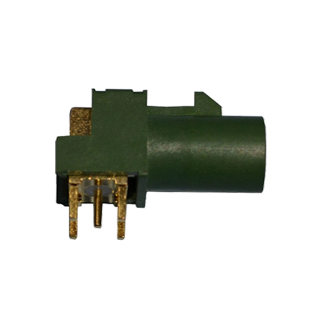 FAKRA E Plug Female Green TV1/SDARS Connector PCB Right Angle  AC-FAKRA-E-PCB