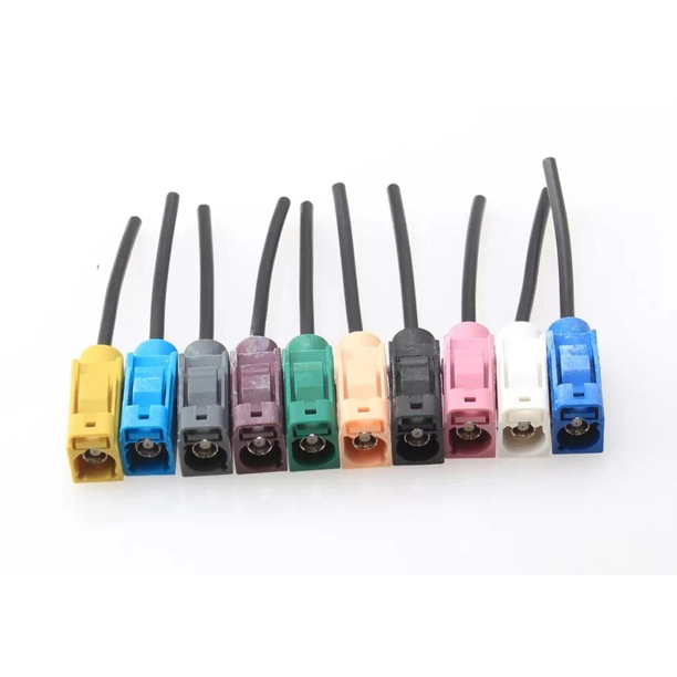 10 Stück MQS Fakra Buchsen Kontakte Mit FLRY Kabel 0,5mm² Lila (ca. 15cm) – Reparatursatz